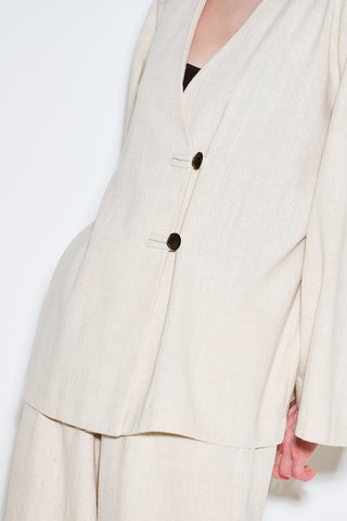 Rustic Buttoned Kimono Natural
