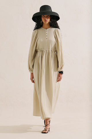 Muslin Voluminous Maxi Dress Sand