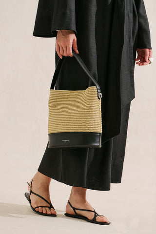 Faye Straw Bag Black