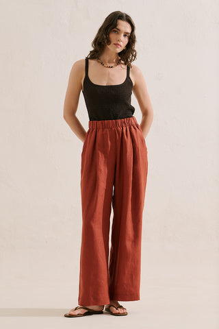 Wide-Leg Linen Trousers Tile