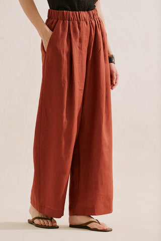 Wide-Leg Linen Trousers Tile
