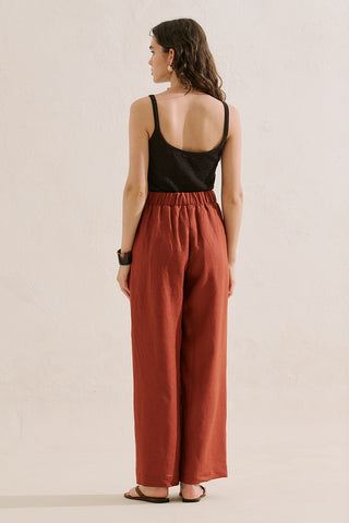 Wide-Leg Linen Trousers Tile