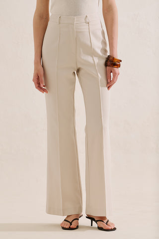 Classic Wide Leg Trousers Beige
