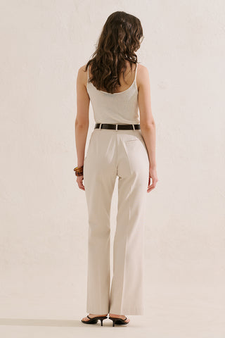 Classic Wide Leg Trousers Beige