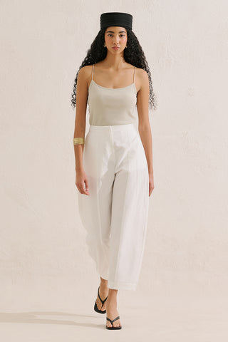 Premium Barrel Leg Trousers Ecru