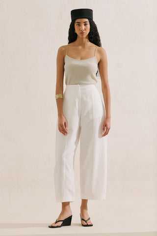 Premium Barrel Leg Trousers Ecru