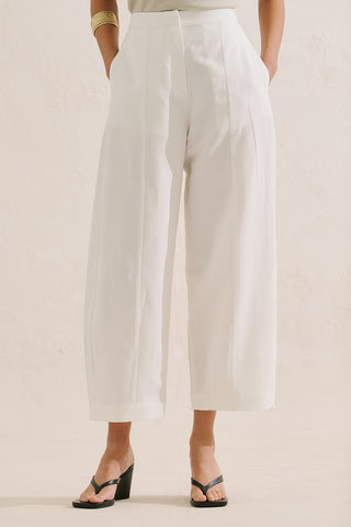 Premium Barrel Leg Trousers Ecru