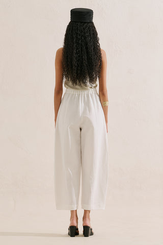 Premium Barrel Leg Trousers Ecru