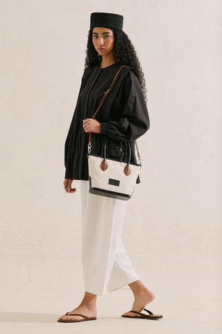Flowing Tunic With Ruffle Detail Black
