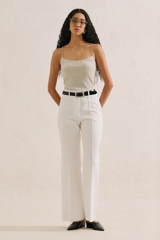 Classic Wide Leg Trousers Ecru