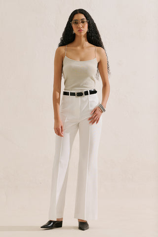 Classic Wide Leg Trousers Ecru