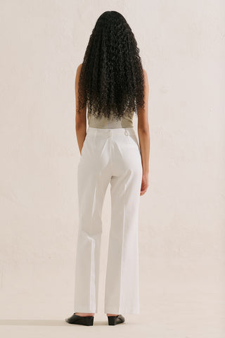 Classic Wide Leg Trousers Ecru