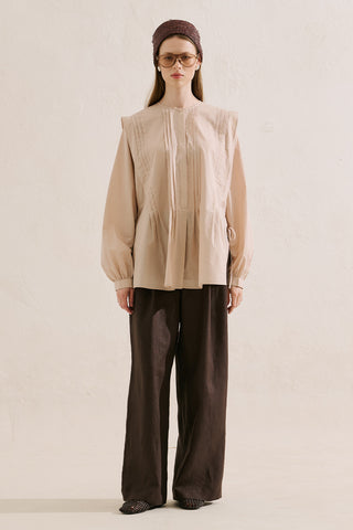 Flowing Tunic With Ruffle Detail Pink