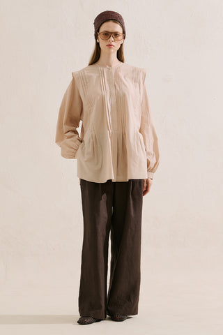 Flowing Tunic With Ruffle Detail Pink