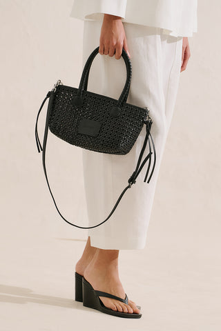 Otto Woven Leather Mini Bag Black