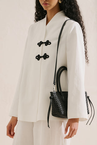 Otto Woven Leather Mini Bag Black