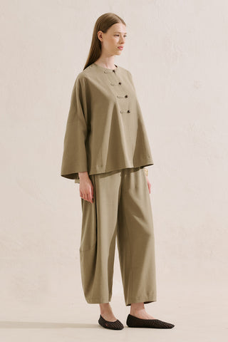 Linen Blend Wide Sleeve Jacket Pistachio