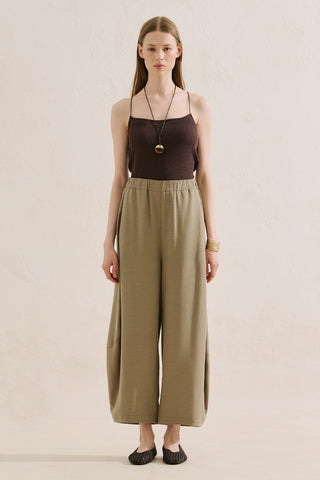 Linen Blend Harem Trousers Pistachio
