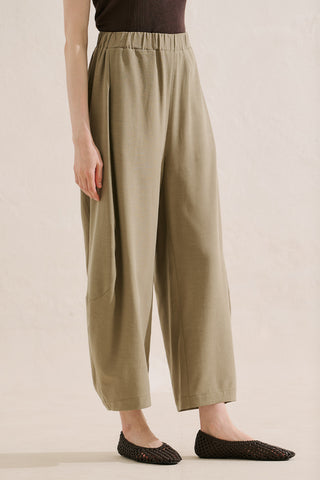 Linen Blend Harem Trousers Pistachio