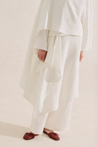 Linen Tie Pareo Ecru