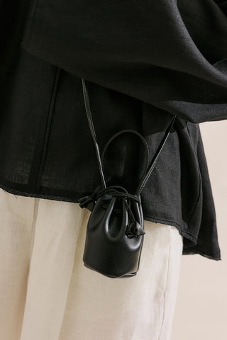 Lula Mini Ruched Bag Black