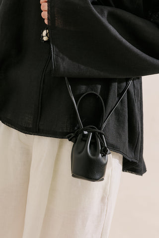 Lula Mini Ruched Bag Black