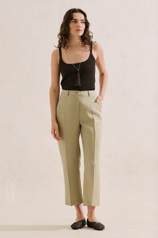 Classic Linen Trousers Stone