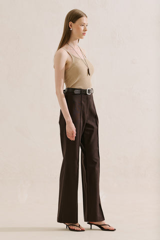 Classic Wide Leg Trousers Brown