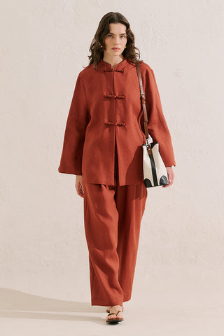 Linen Tie Detail Jacket Tile