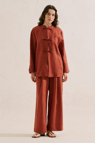 Linen Tie Detail Jacket Tile