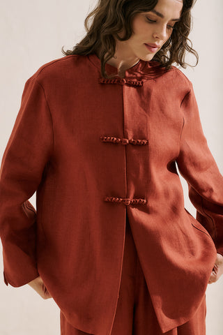 Linen Tie Detail Jacket Tile