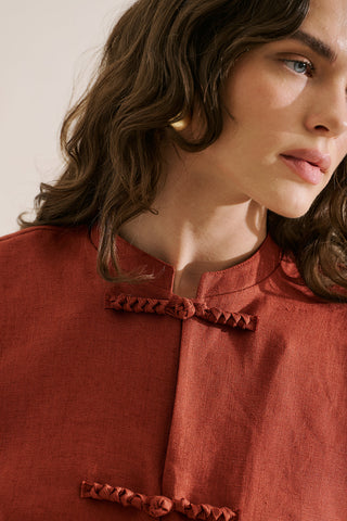 Linen Tie Detail Jacket Tile
