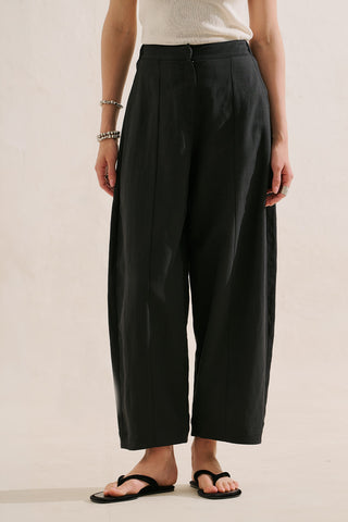 Premium Barrel Leg Trousers Black