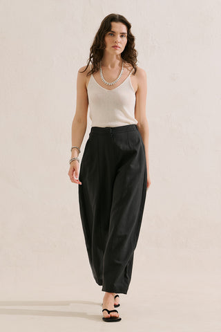 Premium Barrel Leg Trousers Black