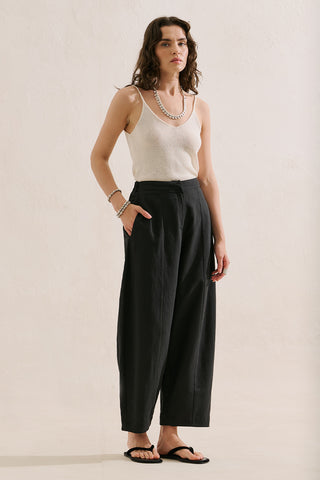 Premium Barrel Leg Trousers Black