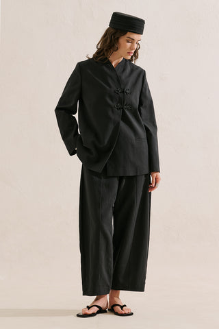 Premium Barrel Leg Trousers Black
