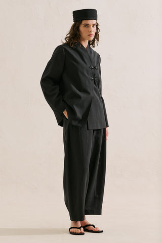 Knot Detail Wrap Blazer Black