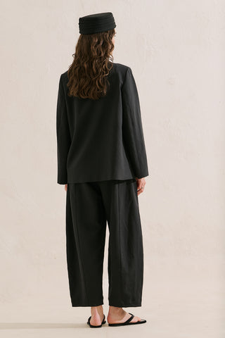 Knot Detail Wrap Blazer Black