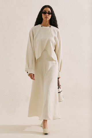 Linen Cape Style Shirt Beige