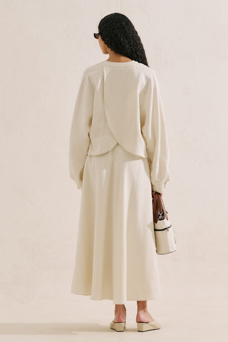 Linen Cape Style Shirt Beige