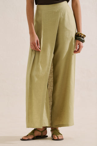 Linen Wrap Front Trousers Sand