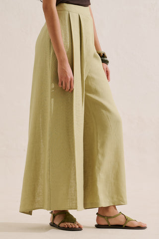 Linen Wrap Front Trousers Sand