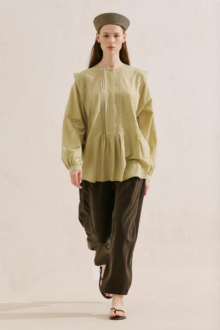 Flowing Tunic With Ruffle Detail Sand
