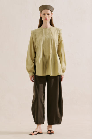 Flowing Tunic With Ruffle Detail Sand