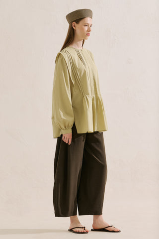 Flowing Tunic With Ruffle Detail Sand