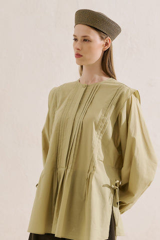 Flowing Tunic With Ruffle Detail Sand
