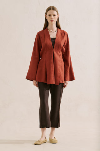 Pleated Linen Kimono Jacket Tile