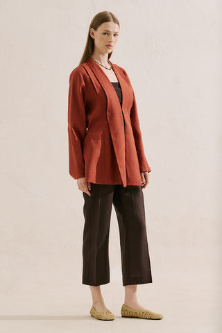 Pleated Linen Kimono Jacket Tile