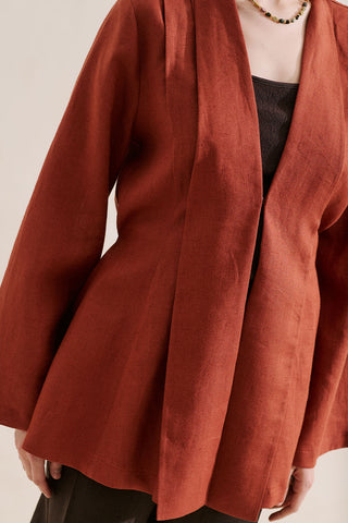 Pleated Linen Kimono Jacket Tile