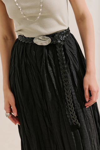 Braided Belt With Vintage Buckle Black